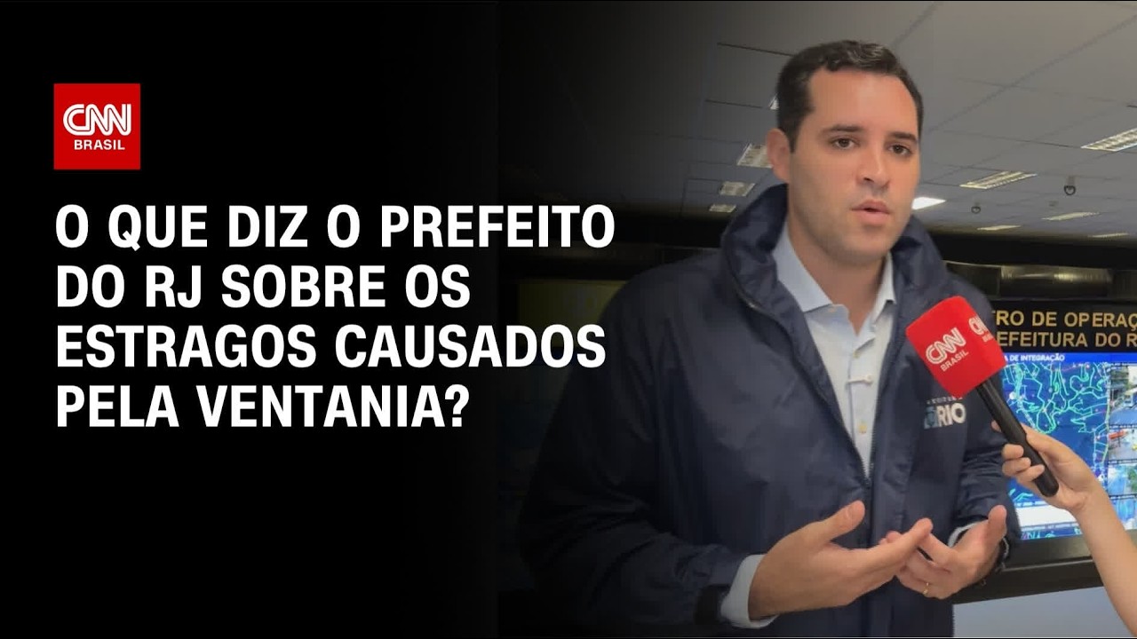 Ventania no Rio: prefeito comenta estragos e cidade avalia danos